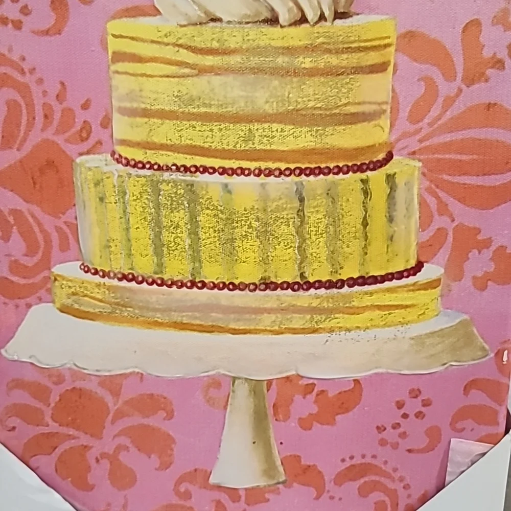 Fabrice De Villeneuve Studios Hand Embellished Giclee Cake Print on Canvas NWT